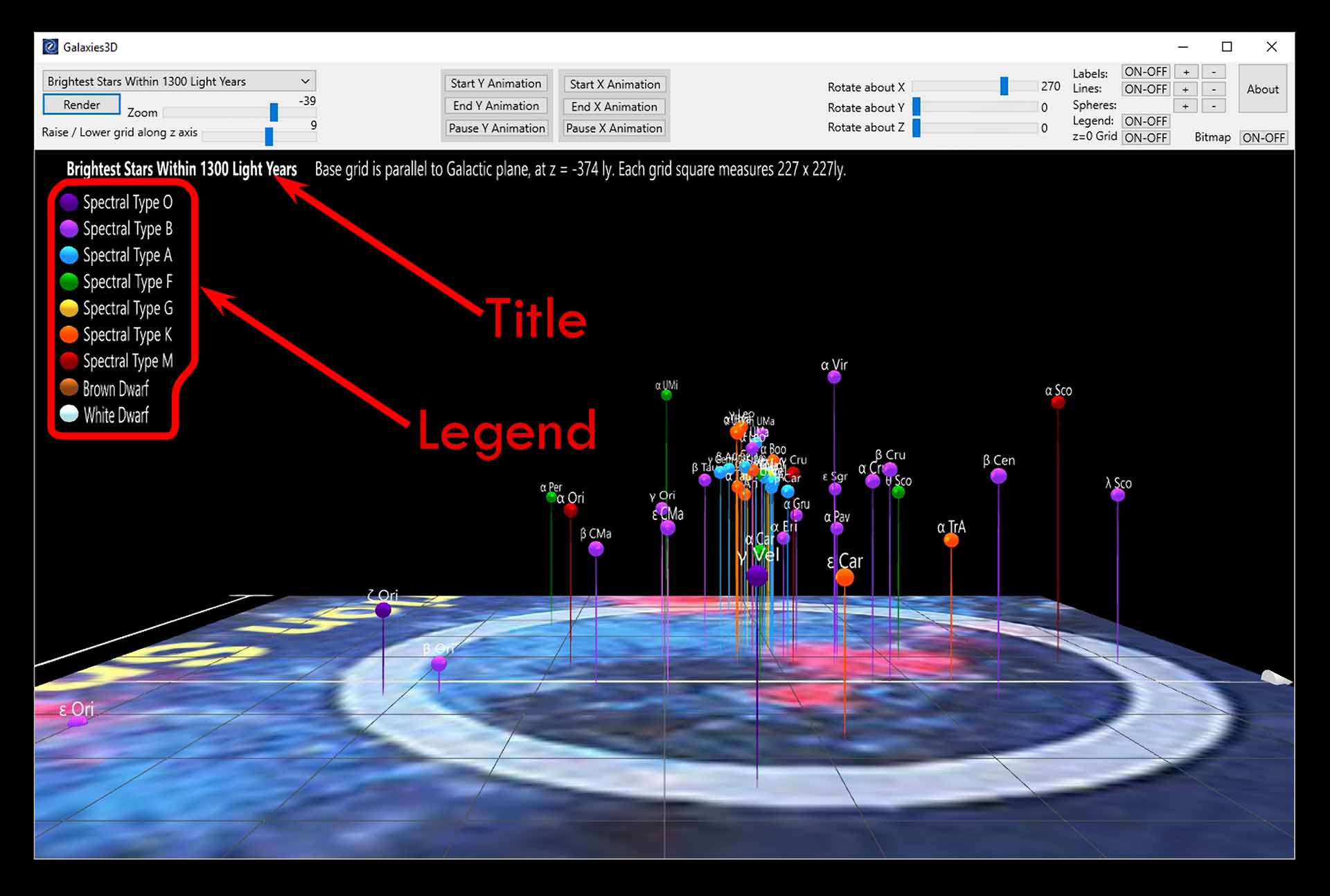 Galaxy 3D Legend and Title