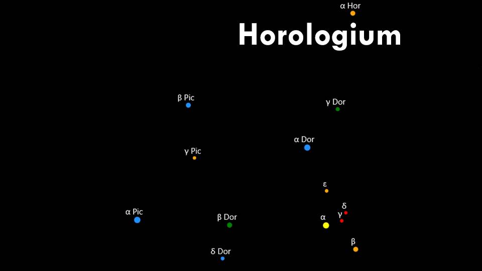 Constellations Dorado, Pictor, Horologium, and Reticulum